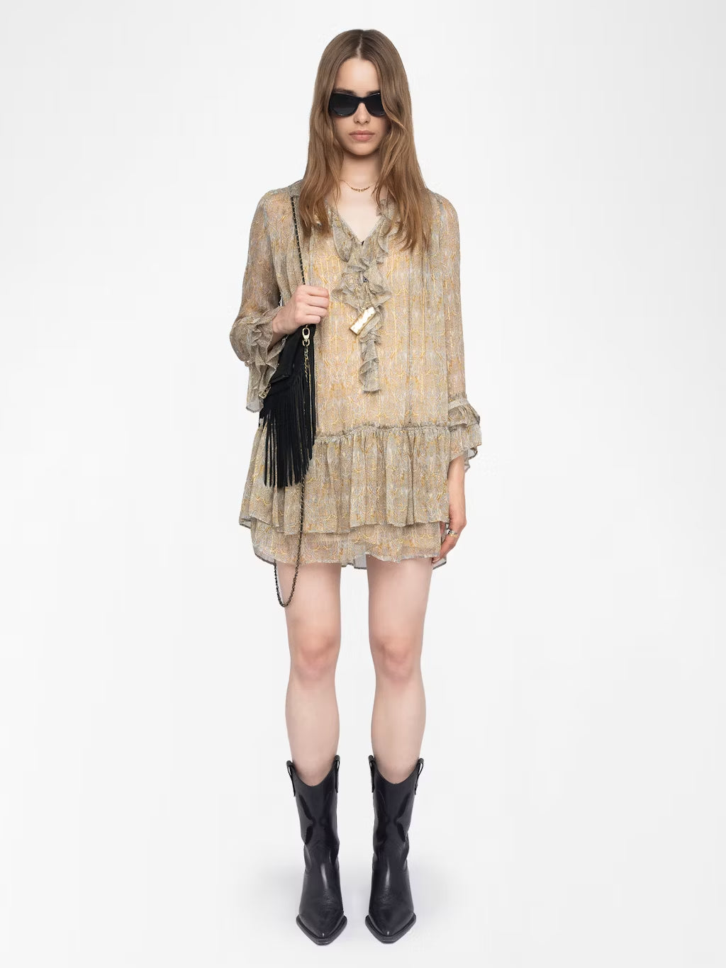 Mini Vestido Ralice Mousseline Paisley